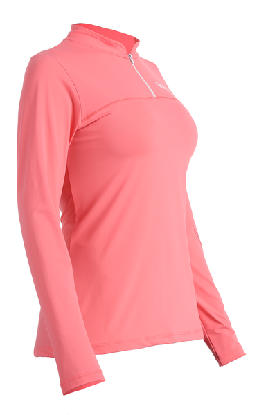 ZIPPER | PERFORMANCE LONG SLEEVE SHIRT | Electric Orange | WOMAN