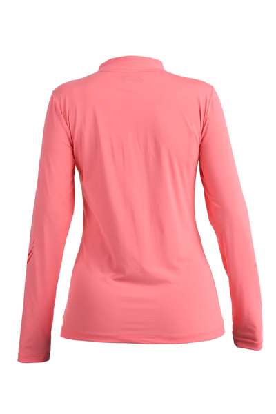 ZIPPER | PERFORMANCE LONG SLEEVE SHIRT | Electric Orange | WOMAN